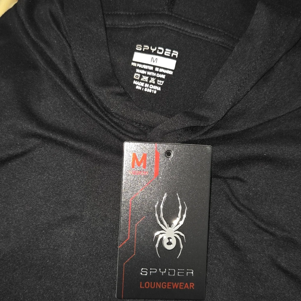 Spyder Men's Black Hoodie with Logo - Picture 4 of 5